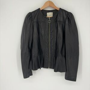 Mango Black Sheep Leather Jacket